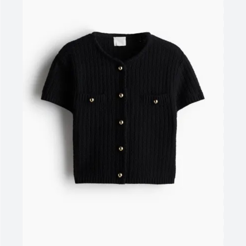 H&M Structured Knitting Cardigan black NWT 4X